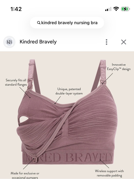 Kindred Bravely Other - Kindred Bravely Mauve Nursing & Pumping Wireless Bra